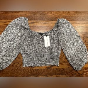 Cotton Candy LA black & white floral top